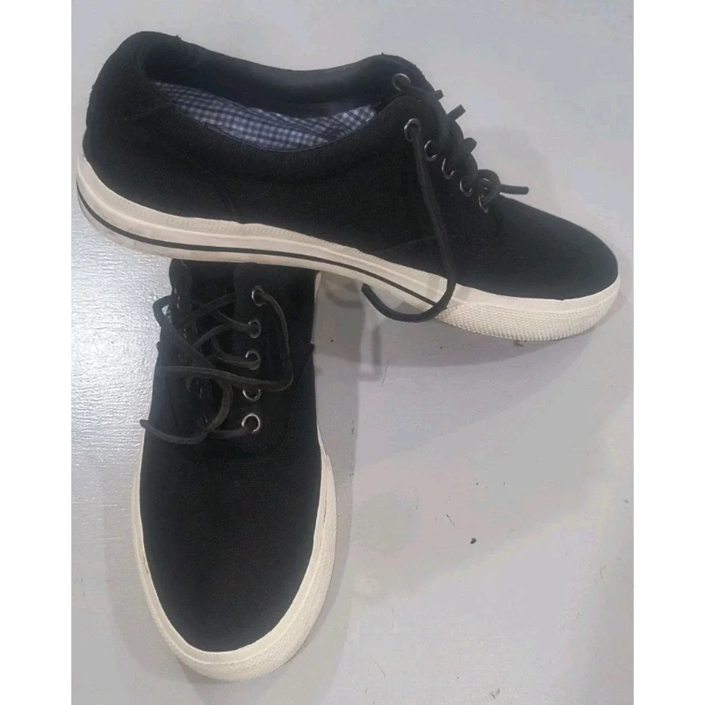 Polo Ralph Lauren Vaughn Canvas Suede Shoes Men's 10 D Boat Comfort Black